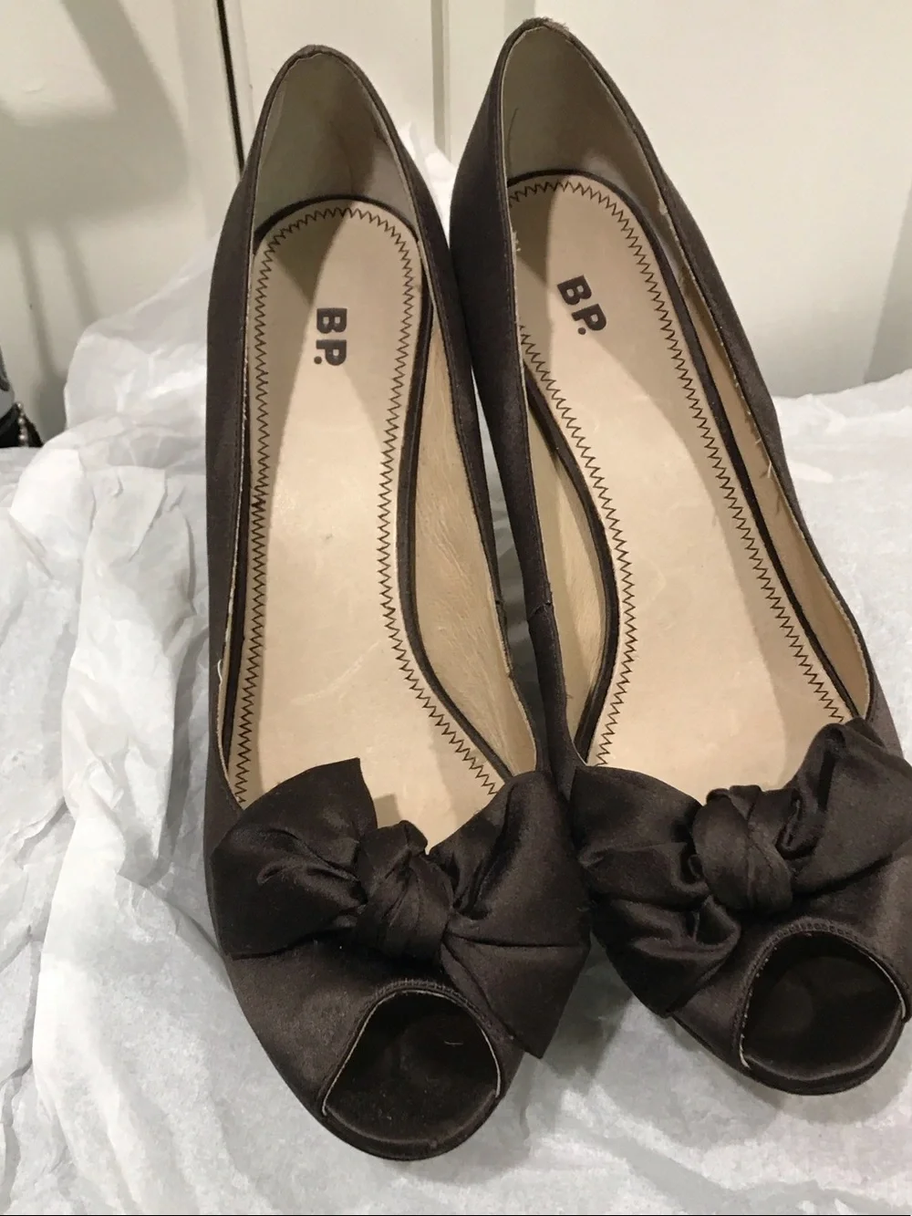 BP Nordstrom Satin Brown Pump